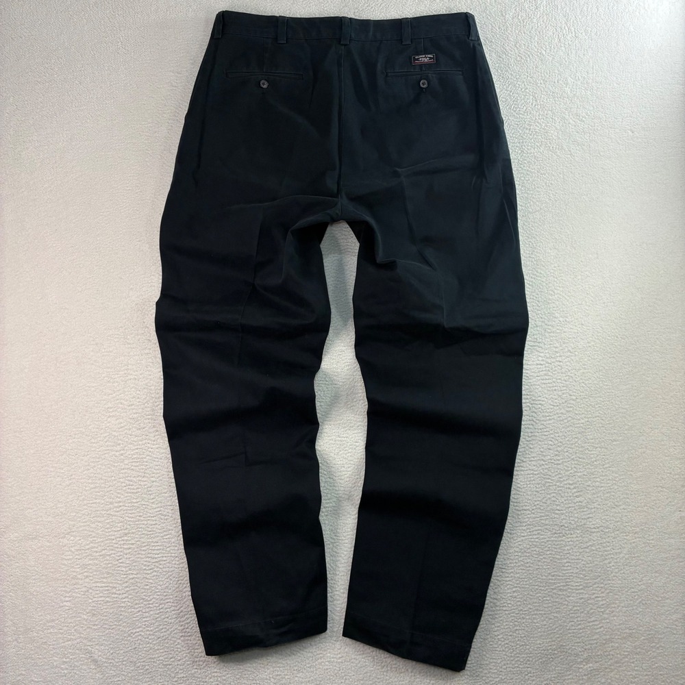 Polo Ralph Lauren Philip Chino Pants Mens 35x32 Black Business Casual Preppy Y2K